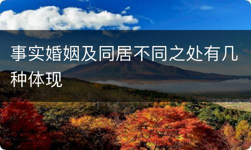 事实婚姻及同居不同之处有几种体现