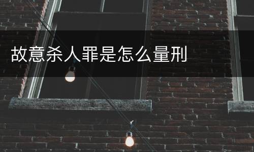 故意杀人罪是怎么量刑