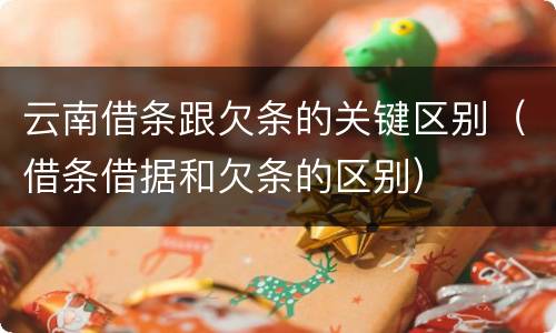 云南借条跟欠条的关键区别（借条借据和欠条的区别）