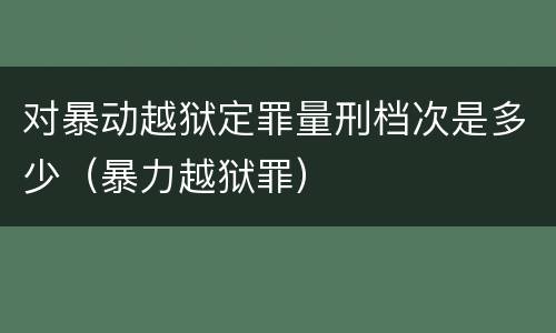 对暴动越狱定罪量刑档次是多少（暴力越狱罪）