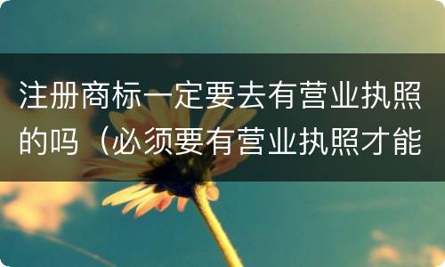 注册商标一定要去有营业执照的吗（必须要有营业执照才能注册商标吗）