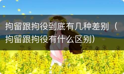 拘留跟拘役到底有几种差别（拘留跟拘役有什么区别）