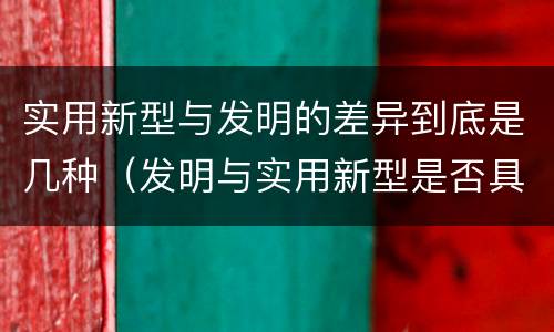 实用新型与发明的差异到底是几种（发明与实用新型是否具有实用性）