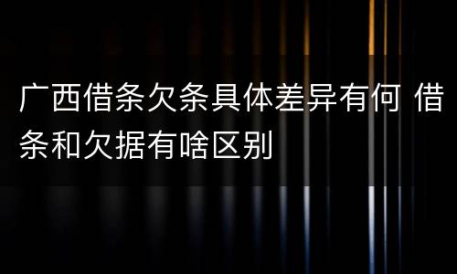 广西借条欠条具体差异有何 借条和欠据有啥区别