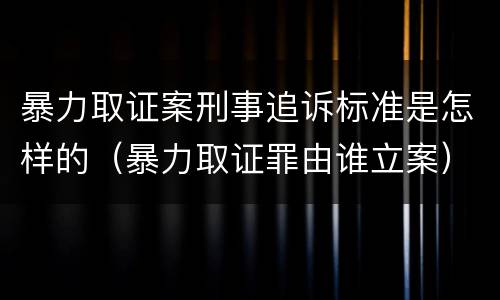 暴力取证案刑事追诉标准是怎样的（暴力取证罪由谁立案）