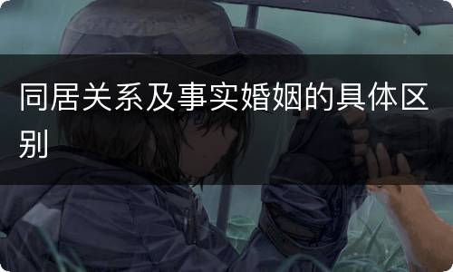 同居关系及事实婚姻的具体区别