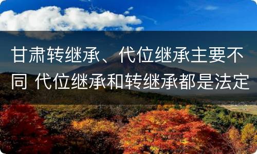 甘肃转继承、代位继承主要不同 代位继承和转继承都是法定继承