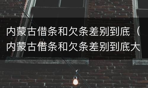 内蒙古借条和欠条差别到底（内蒙古借条和欠条差别到底大吗）