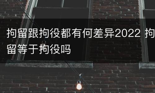 拘留跟拘役都有何差异2022 拘留等于拘役吗