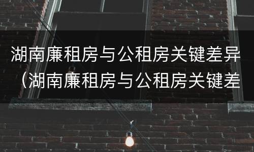湖南廉租房与公租房关键差异（湖南廉租房与公租房关键差异是什么）