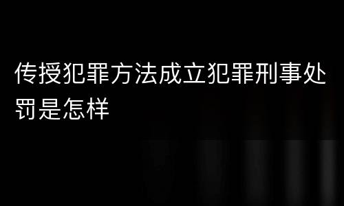 传授犯罪方法成立犯罪刑事处罚是怎样