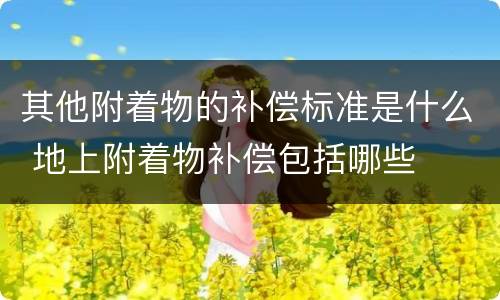其他附着物的补偿标准是什么 地上附着物补偿包括哪些