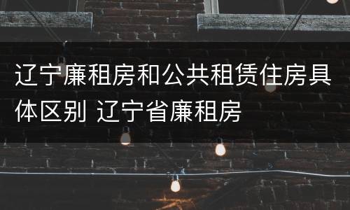 辽宁廉租房和公共租赁住房具体区别 辽宁省廉租房