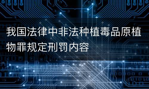 我国法律中非法种植毒品原植物罪规定刑罚内容