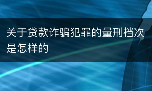 关于贷款诈骗犯罪的量刑档次是怎样的