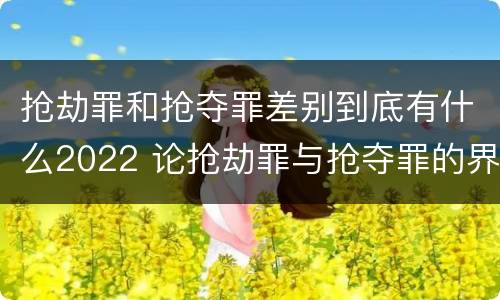 抢劫罪和抢夺罪差别到底有什么2022 论抢劫罪与抢夺罪的界限