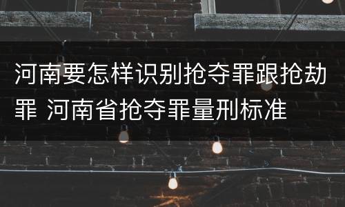 河南要怎样识别抢夺罪跟抢劫罪 河南省抢夺罪量刑标准