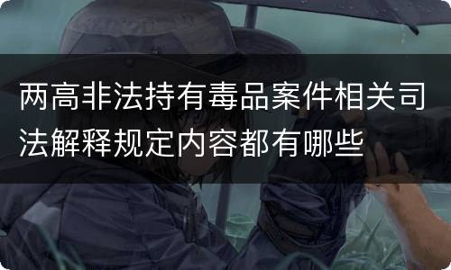 两高非法持有毒品案件相关司法解释规定内容都有哪些