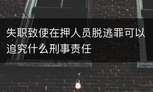 失职致使在押人员脱逃罪可以追究什么刑事责任