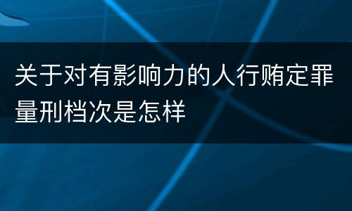 关于对有影响力的人行贿定罪量刑档次是怎样