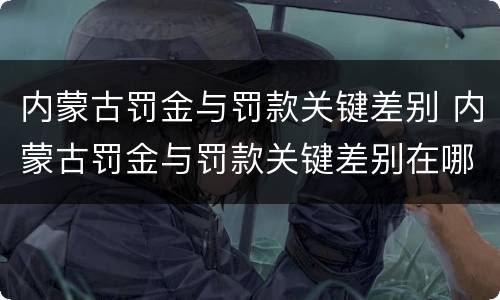 内蒙古罚金与罚款关键差别 内蒙古罚金与罚款关键差别在哪
