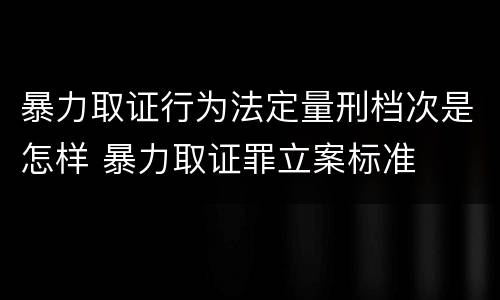 暴力取证行为法定量刑档次是怎样 暴力取证罪立案标准