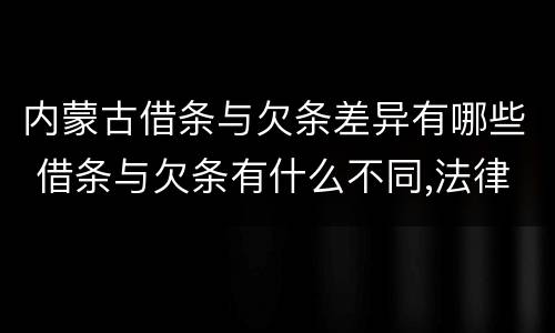 内蒙古借条与欠条差异有哪些 借条与欠条有什么不同,法律上有什么见解