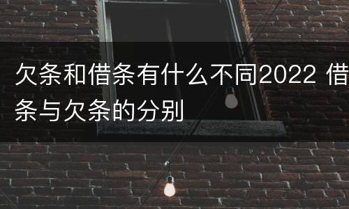 欠条和借条有什么不同2022 借条与欠条的分别