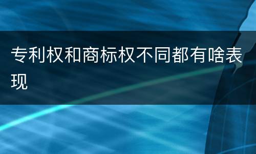 专利权和商标权不同都有啥表现