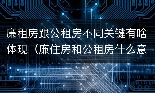 廉租房跟公租房不同关键有啥体现（廉住房和公租房什么意识）