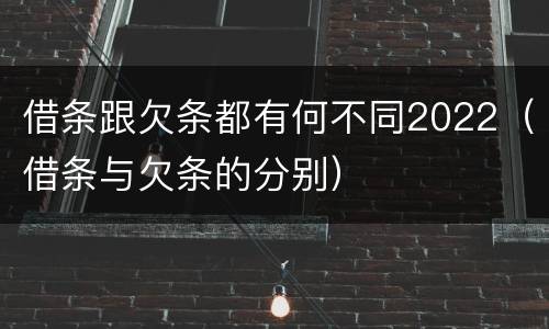 借条跟欠条都有何不同2022（借条与欠条的分别）