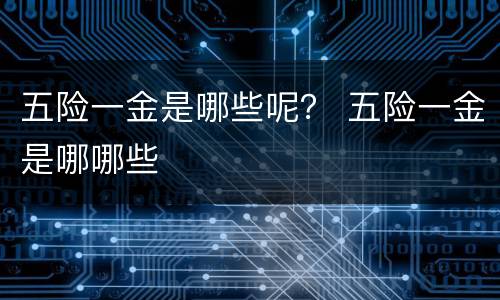 五险一金是哪些呢？ 五险一金是哪哪些