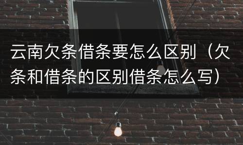 云南欠条借条要怎么区别（欠条和借条的区别借条怎么写）