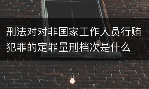 刑法对对非国家工作人员行贿犯罪的定罪量刑档次是什么