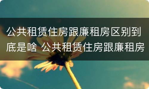 公共租赁住房跟廉租房区别到底是啥 公共租赁住房跟廉租房区别到底是啥呢