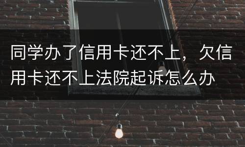 同学办了信用卡还不上，欠信用卡还不上法院起诉怎么办
