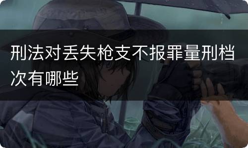 刑法对丢失枪支不报罪量刑档次有哪些