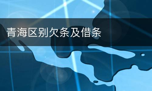 青海区别欠条及借条
