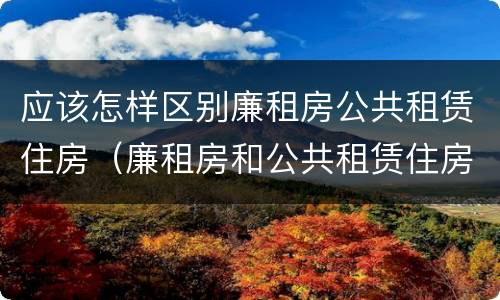 应该怎样区别廉租房公共租赁住房（廉租房和公共租赁住房的区别）