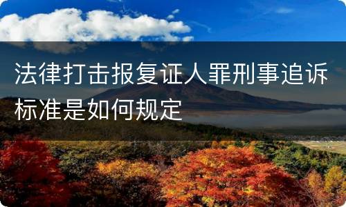 法律打击报复证人罪刑事追诉标准是如何规定