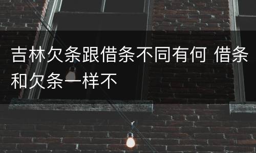 吉林欠条跟借条不同有何 借条和欠条一样不