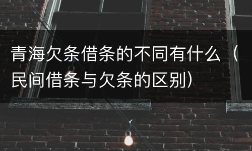 青海欠条借条的不同有什么（民间借条与欠条的区别）