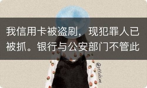我信用卡被盗刷，现犯罪人已被抓。银行与公安部门不管此事。我如何能取回款项呢项呢