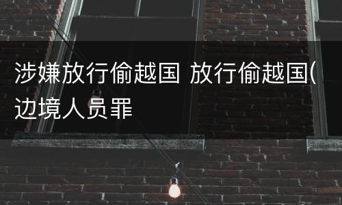 涉嫌放行偷越国 放行偷越国(边境人员罪