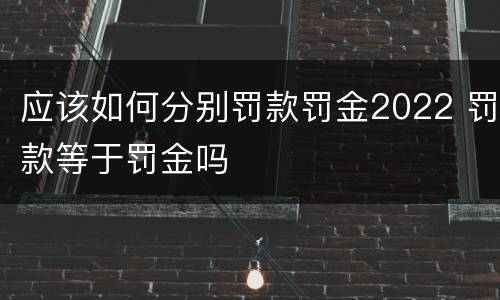 应该如何分别罚款罚金2022 罚款等于罚金吗