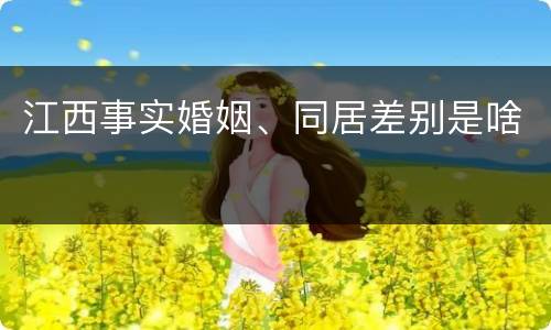 江西事实婚姻、同居差别是啥