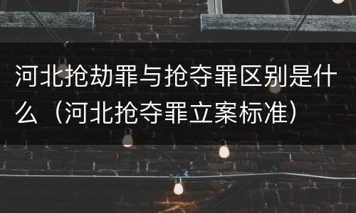 河北抢劫罪与抢夺罪区别是什么（河北抢夺罪立案标准）