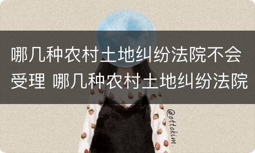哪几种农村土地纠纷法院不会受理 哪几种农村土地纠纷法院不会受理呢