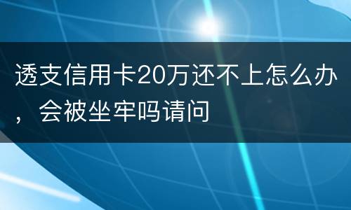 透支信用卡20万还不上怎么办，会被坐牢吗请问