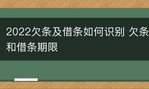 2022欠条及借条如何识别 欠条和借条期限